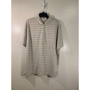 Murano Collezione Fine Pima Cotton Polo Shirt XL Beige Stripes Made In Peru $65